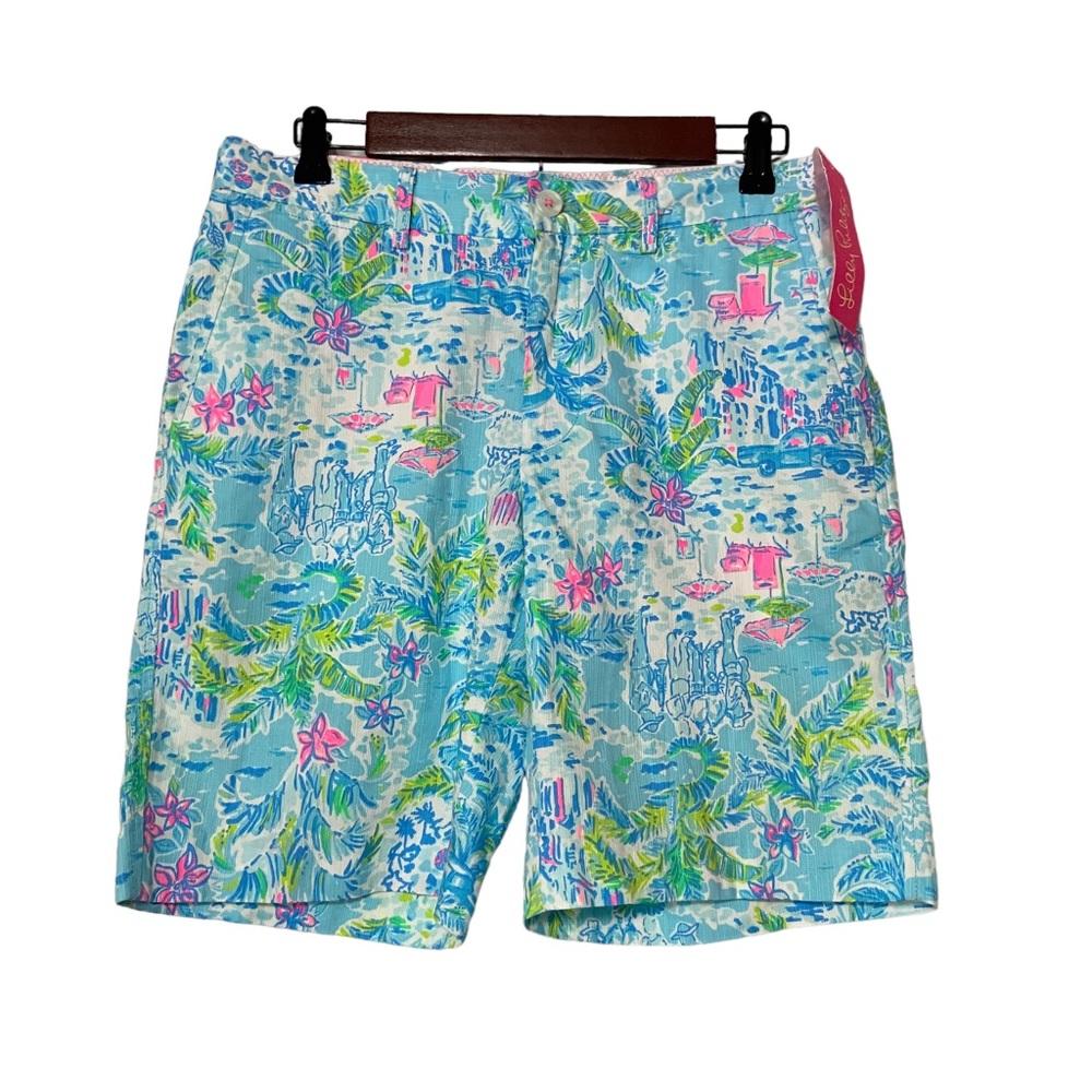 Lilly Pulitzer Mens 30 Shorts Beaumont What a Lovely Place 9” Blue Shorts